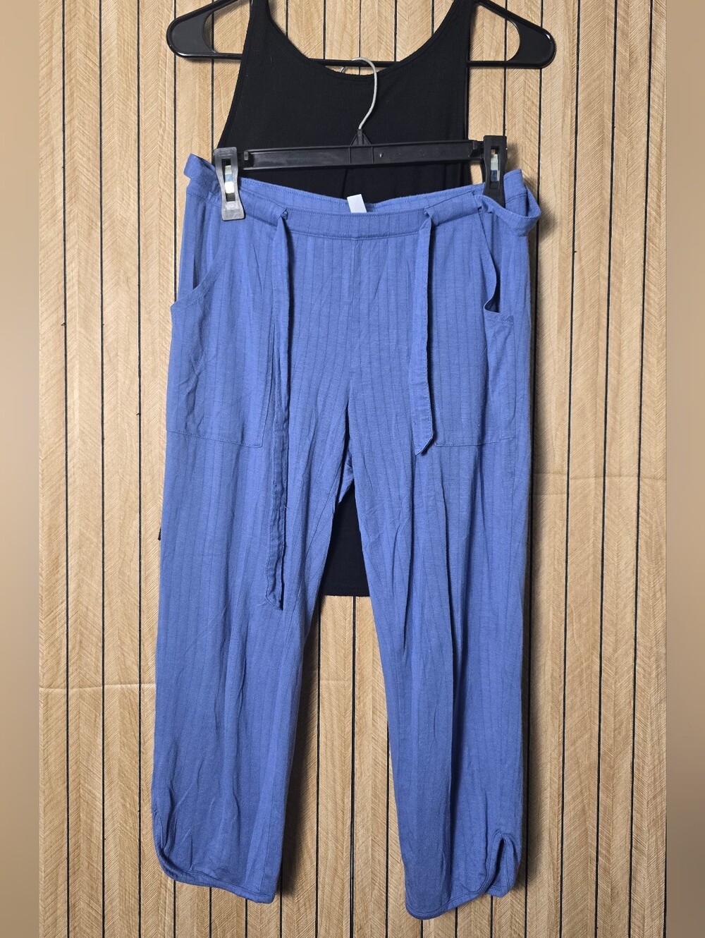 Gilligan & O'Malley Periwinkle Ribbed Tie-Waist Lounge Pants